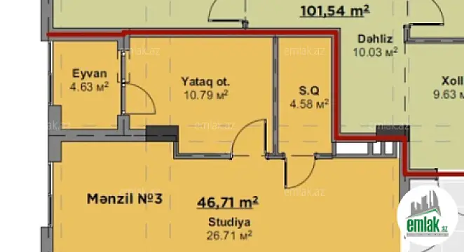 Satılır 2 otaqlı yeni tikili 50 m²