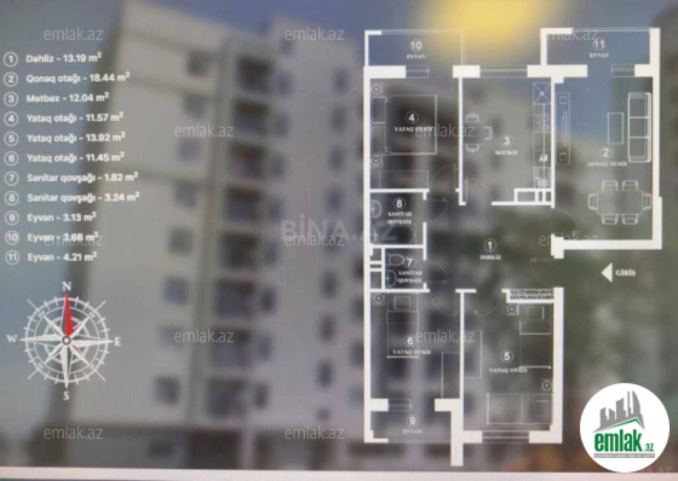 Satılır 4 otaqlı yeni tikili 120 m²