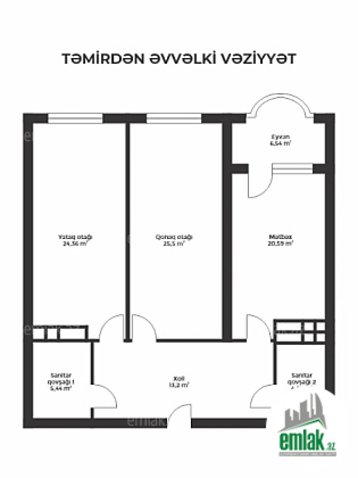 Satılır 3 otaqlı yeni tikili 101 m²