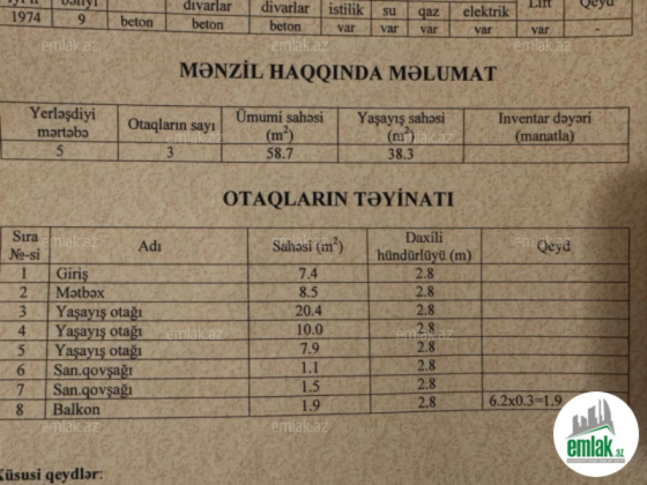Satılır 3 otaqlı köhnə tikili 60 m²