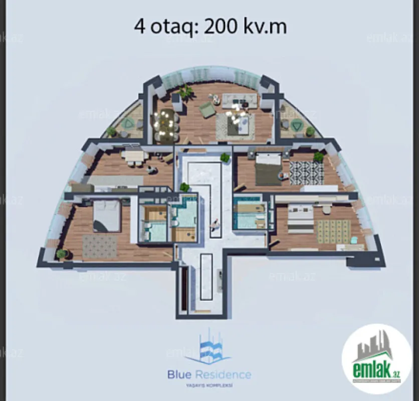 Satılır 4 otaqlı yeni tikili 200 m²