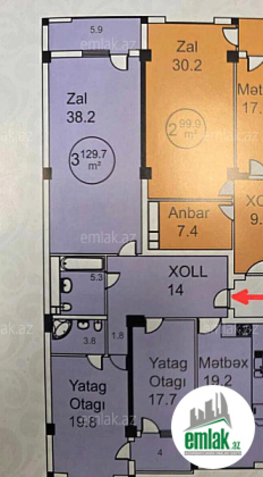 Satılır 3 otaqlı yeni tikili 130 m²