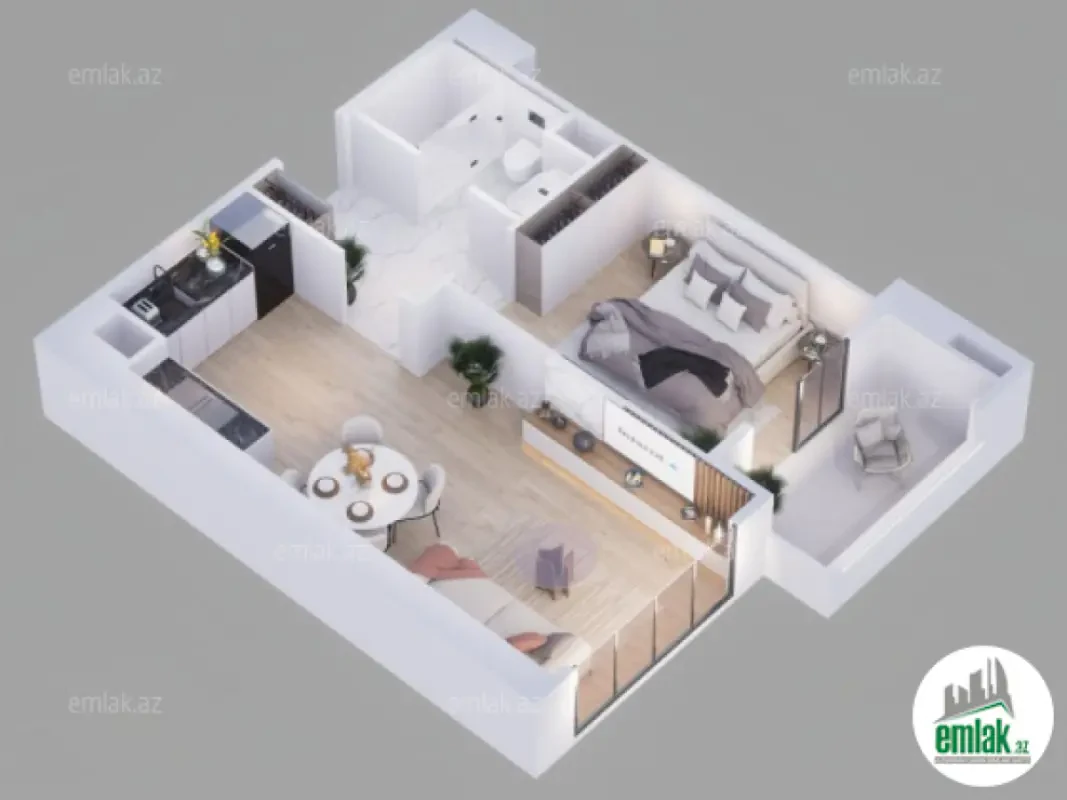 Satılır 2 otaqlı yeni tikili 50 m²