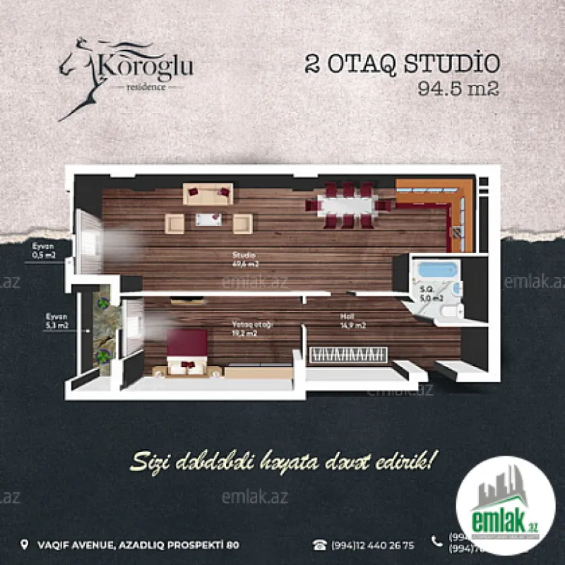 Satılır 2 otaqlı yeni tikili 94.5 m²