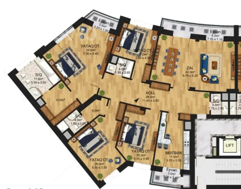 Satılır 5 otaqlı yeni tikili 254 m²