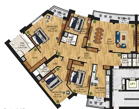 Satılır 5 otaqlı yeni tikili 254 m² — Bakı, Xətai 5 otaq 254.00 m²