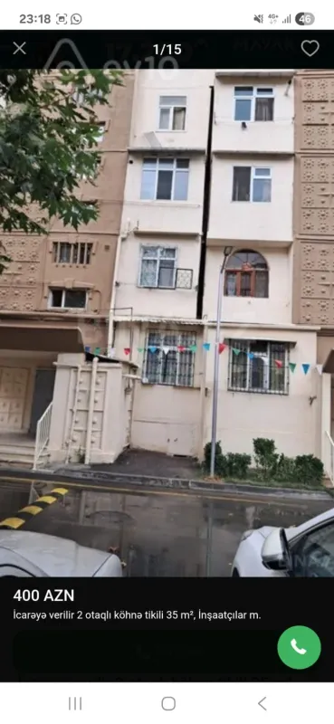 Kirayə verilir 2 otaqlı köhnə tikili 50 m²