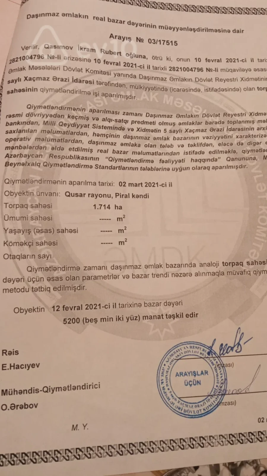 Satılır torpaq sahəsi