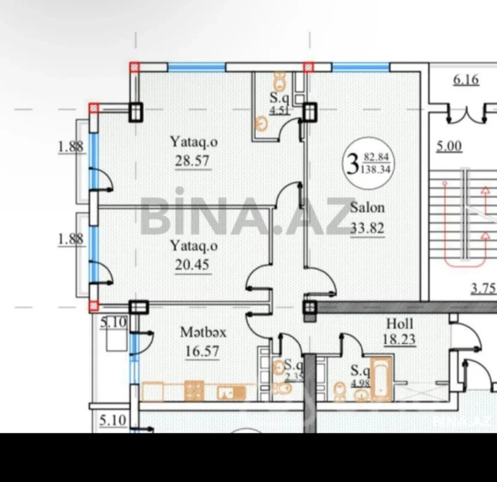 Satılır 3 otaqlı yeni tikili 139 m²
