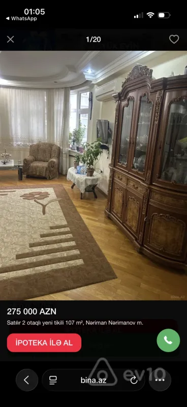 Satılır 2 otaqlı yeni tikili 107 m²