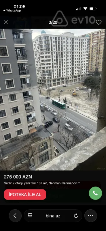 Satılır 2 otaqlı yeni tikili 107 m²