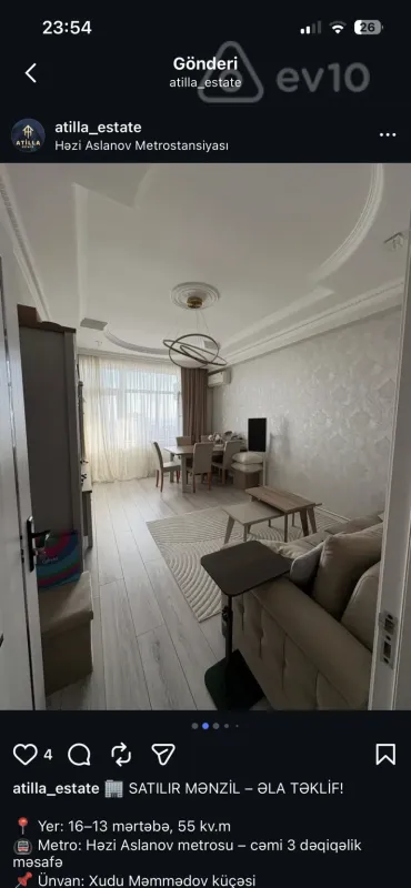 Kirayə verilir 2 otaqlı yeni tikili 75 m²