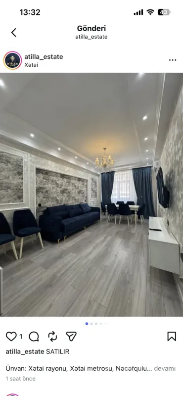 Kirayə verilir 2 otaqlı yeni tikili 65 m²