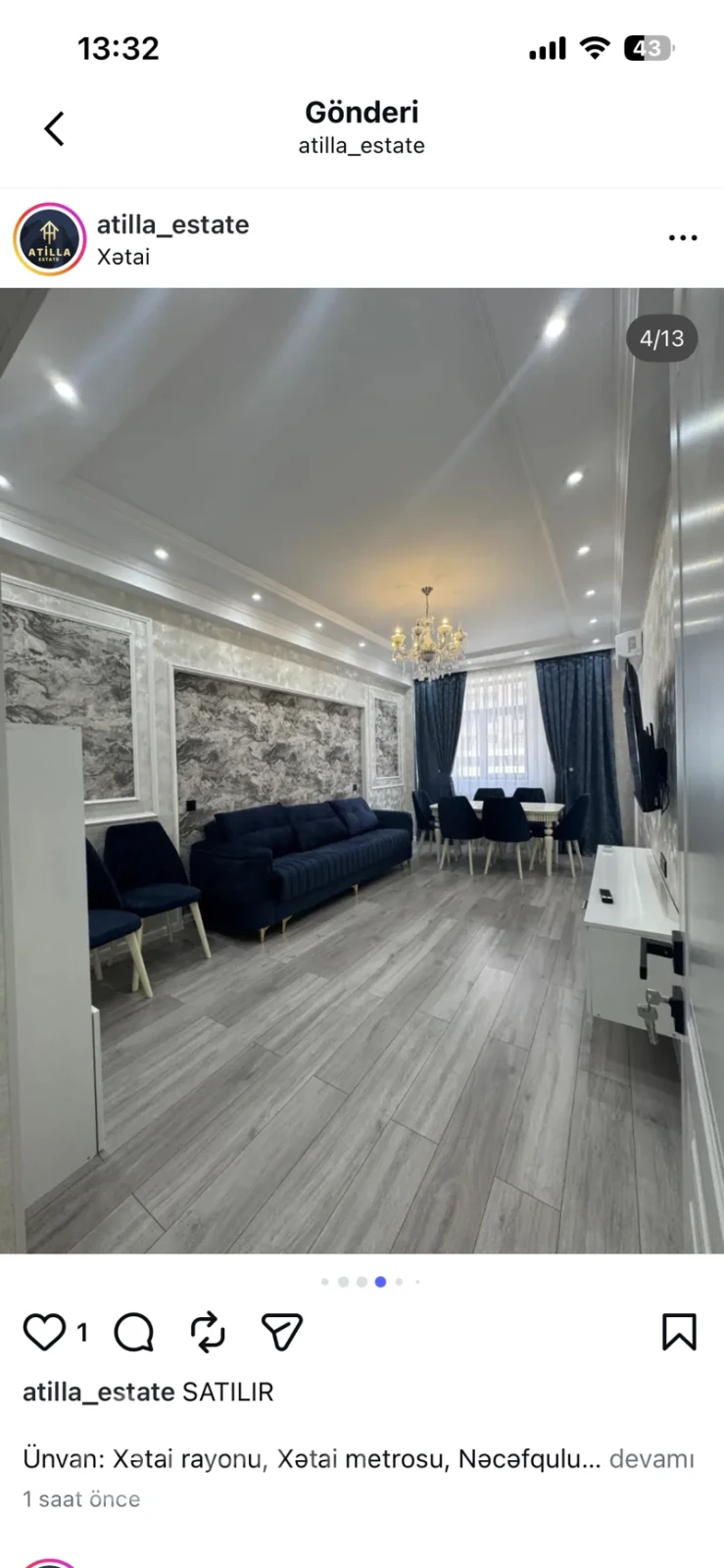 Kirayə verilir 2 otaqlı yeni tikili 65 m²