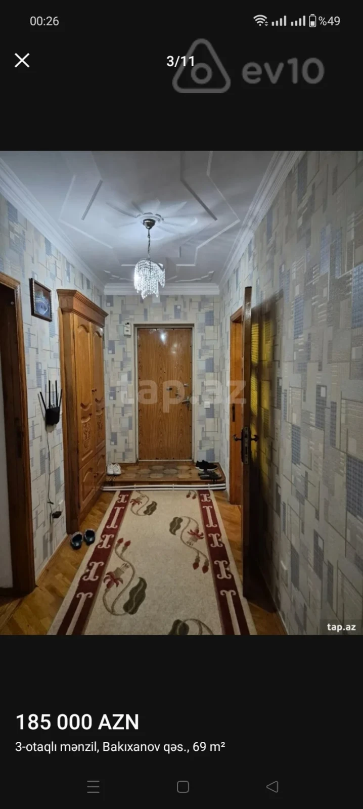 Satılır 3 otaqlı köhnə tikili 69 m²