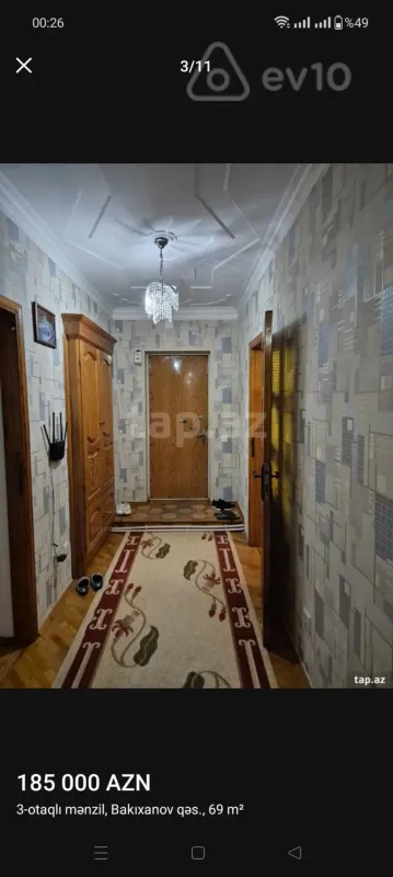 Satılır 3 otaqlı köhnə tikili 69 m²