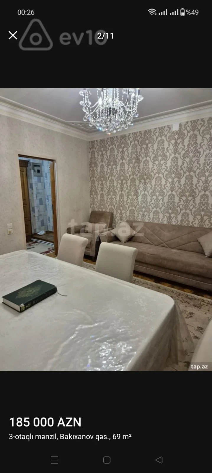 Satılır 3 otaqlı köhnə tikili 69 m²