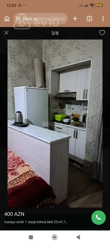 Kirayə verilir 1 otaqlı köhnə tikili 26 m²