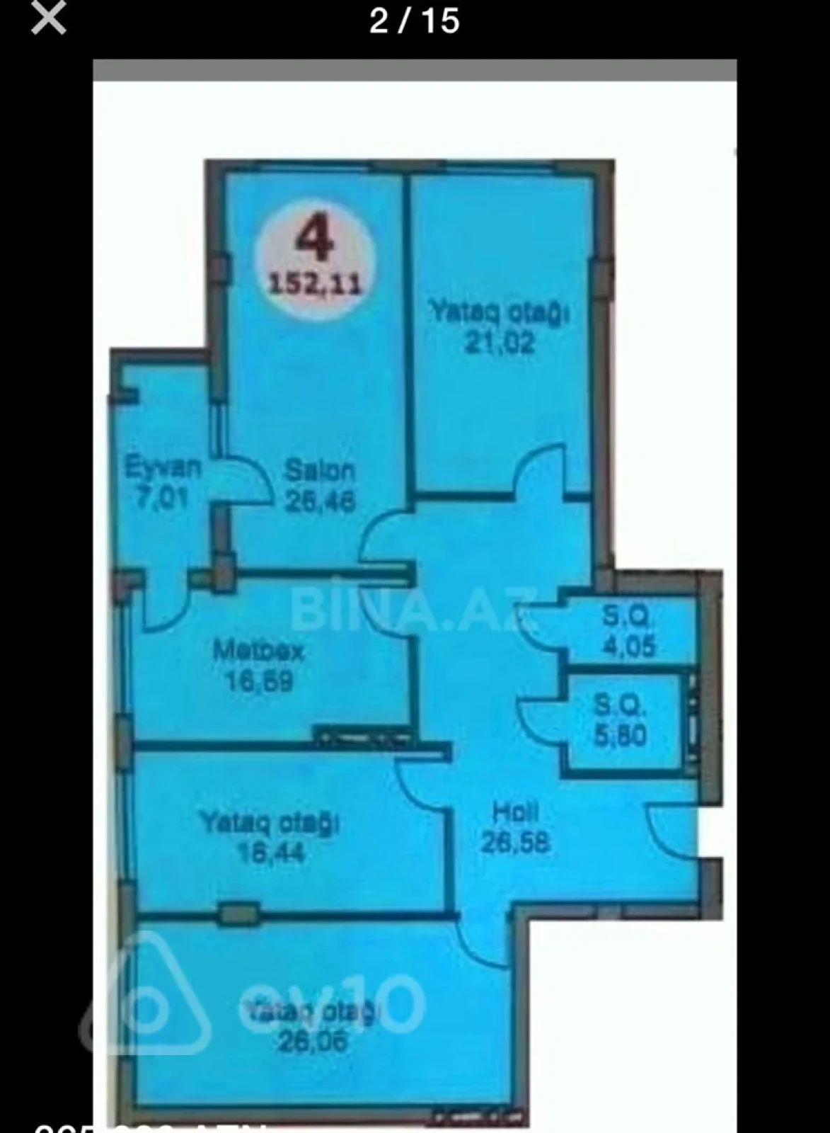 Satılır 4 otaqlı yeni tikili 176 m²