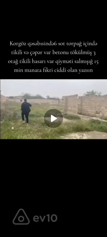 Satılır torpaq sahəsi