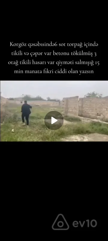 Satılır torpaq sahəsi