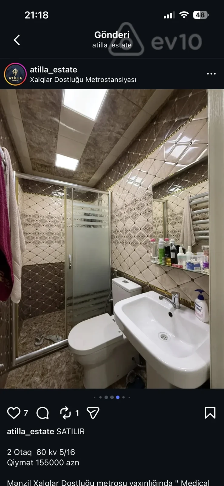 Kirayə verilir 2 otaqlı yeni tikili 65 m²