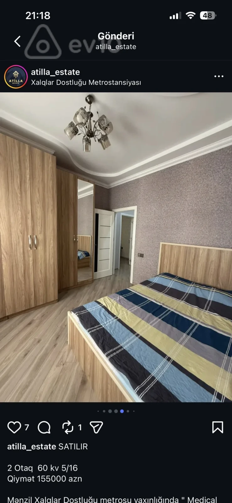 Kirayə verilir 2 otaqlı yeni tikili 65 m²
