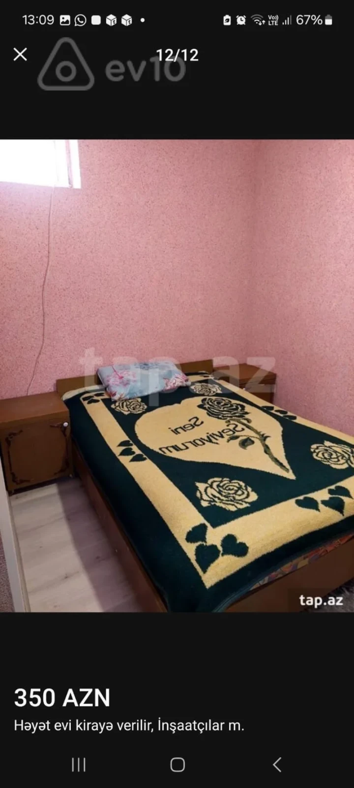 Kirayə verilir 2 otaqlı həyət evi 45 m²