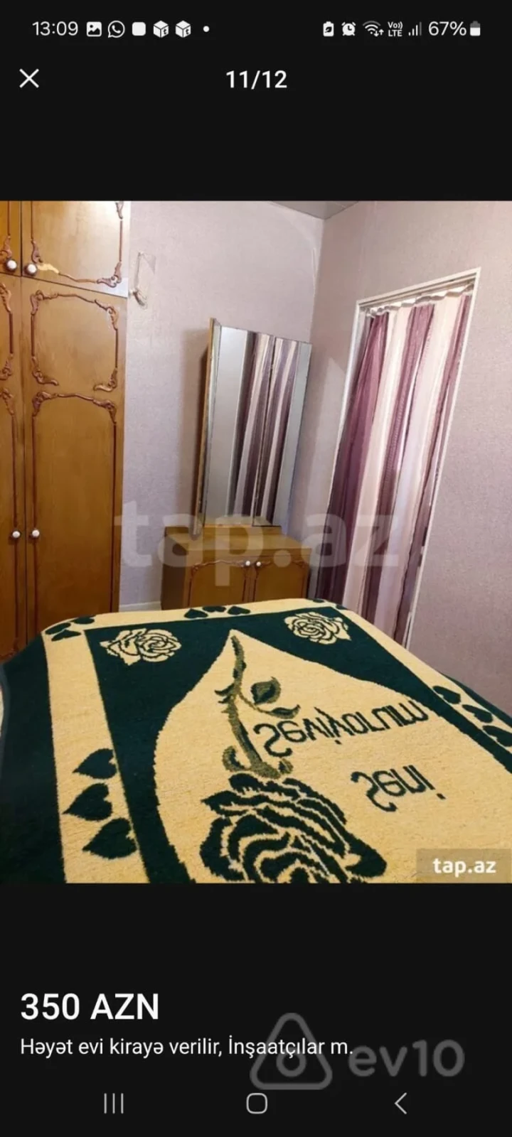 Kirayə verilir 2 otaqlı həyət evi 45 m²