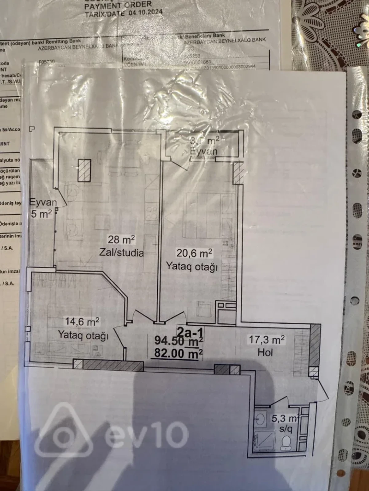 Satılır 3 otaqlı yeni tikili 94.5 m²