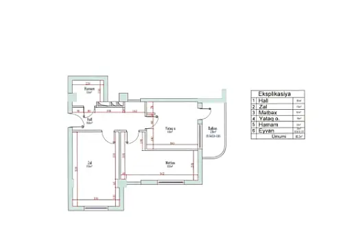 Satılır 2 otaqlı yeni tikili 66 m²