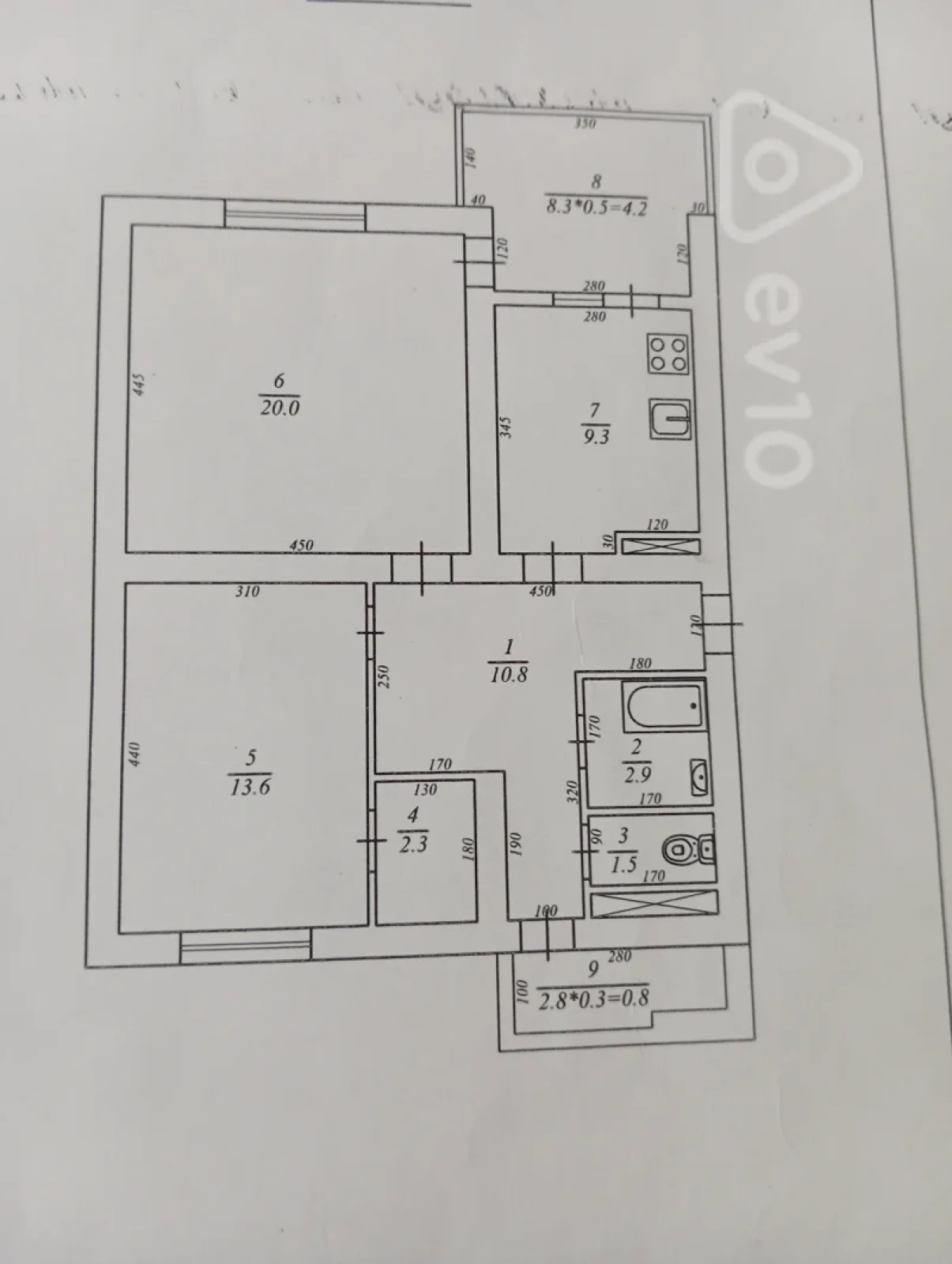 Satılır 2 otaqlı köhnə tikili 66 m²
