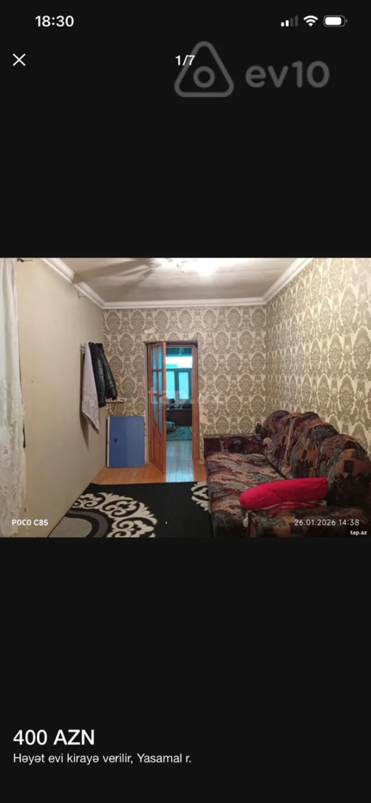 Kirayə verilir 2 otaqlı həyət evi 50 m²