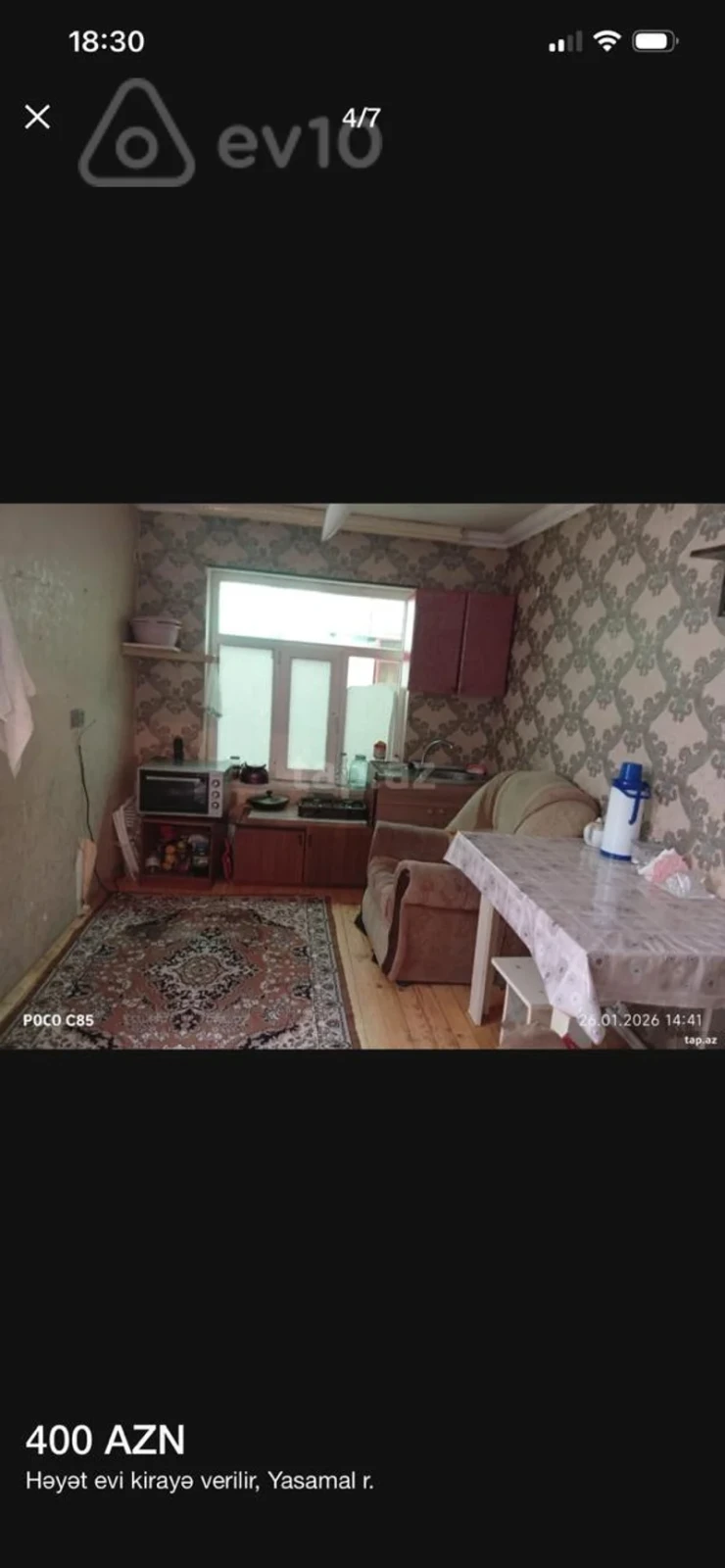 Kirayə verilir 2 otaqlı həyət evi 50 m²