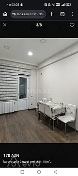 Kirayə verilir 3 otaqlı yeni tikili 110 m²