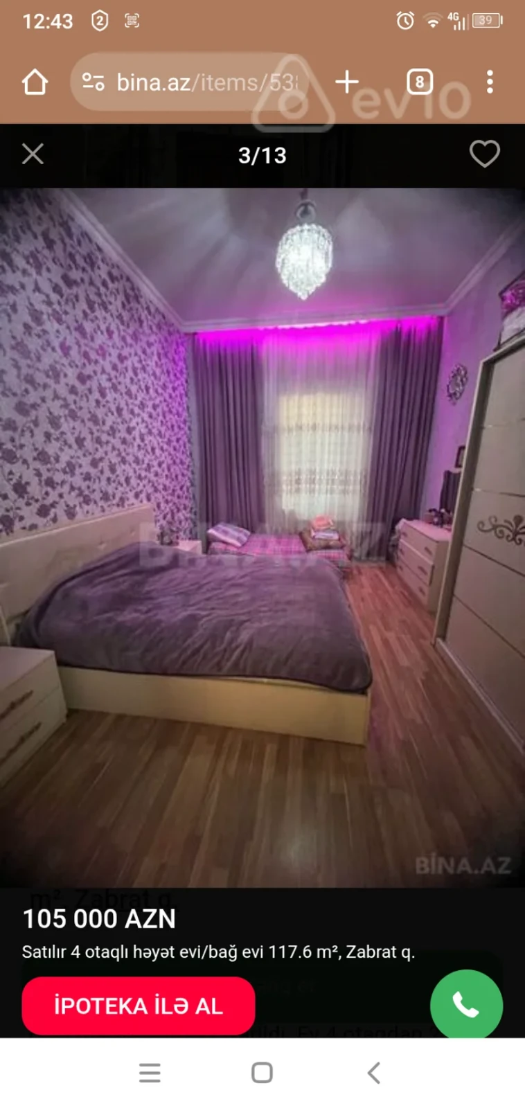 Satılır 4 otaqlı həyət evi 117 m²