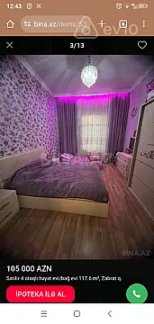 Satılır 4 otaqlı həyət evi 117 m²