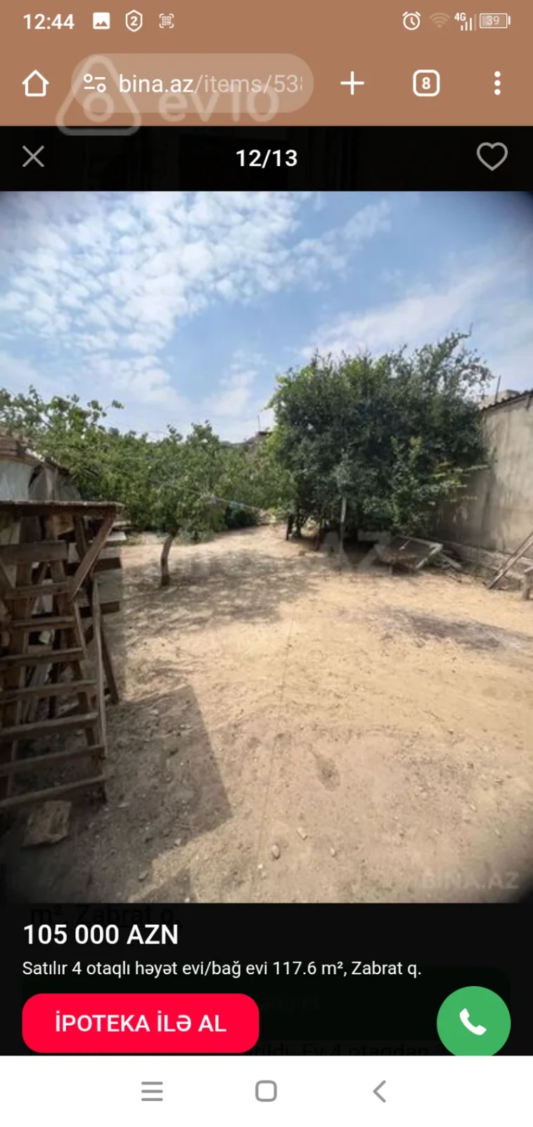 Satılır 4 otaqlı həyət evi 117 m²