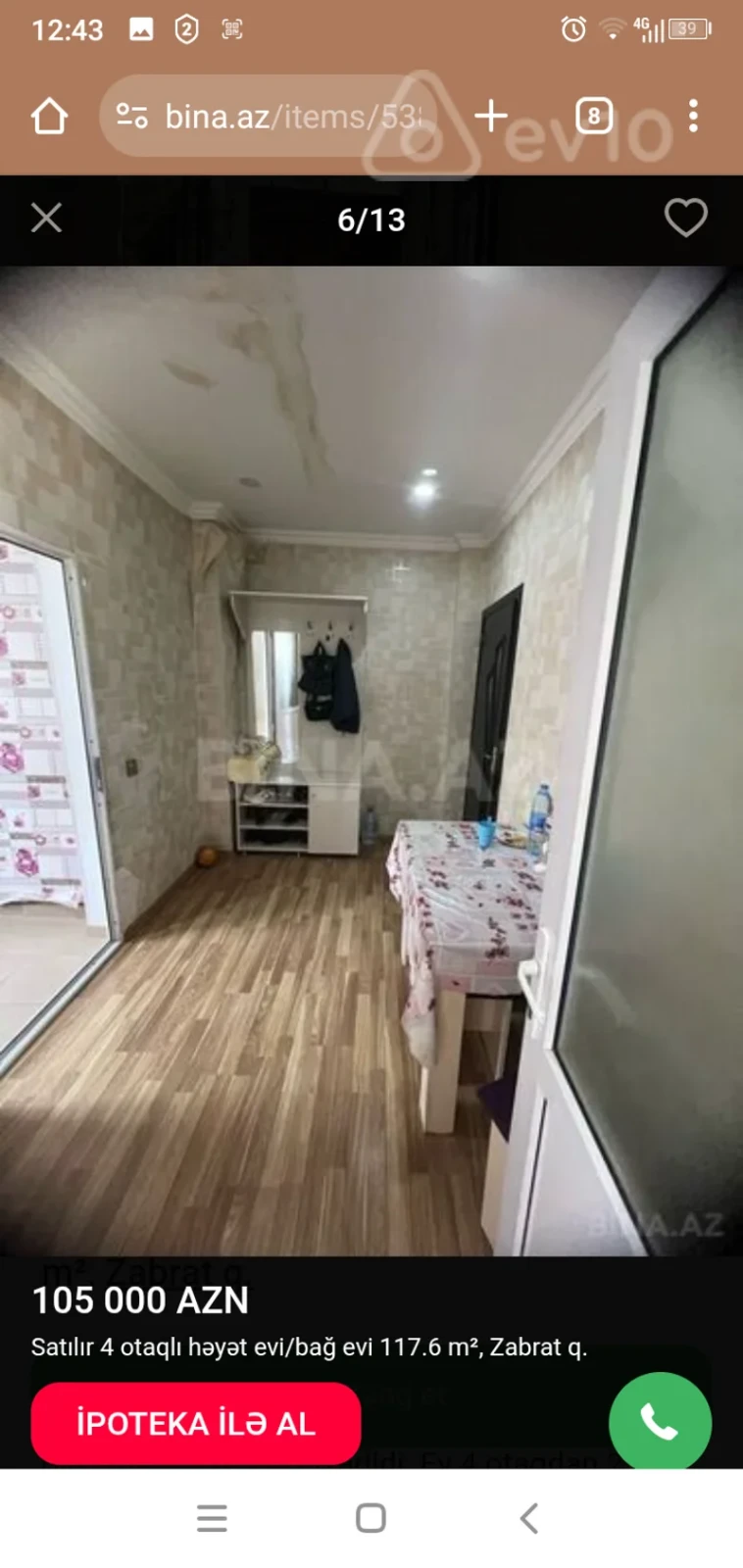 Satılır 4 otaqlı həyət evi 117 m²