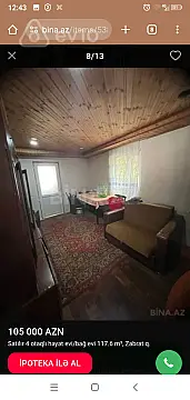 Satılır 4 otaqlı həyət evi 117 m²