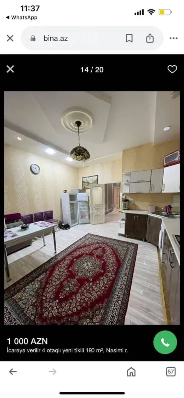 Kirayə verilir 3 otaqlı yeni tikili 90 m²