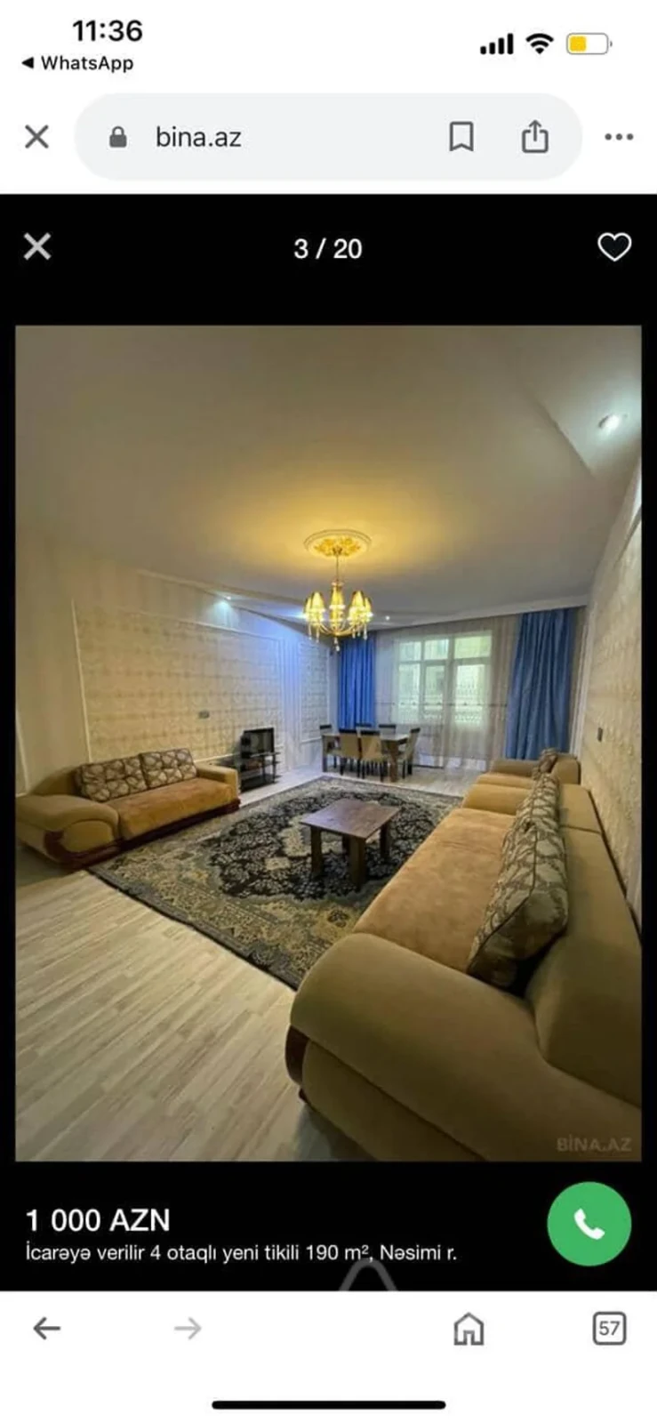 Kirayə verilir 3 otaqlı yeni tikili 90 m²