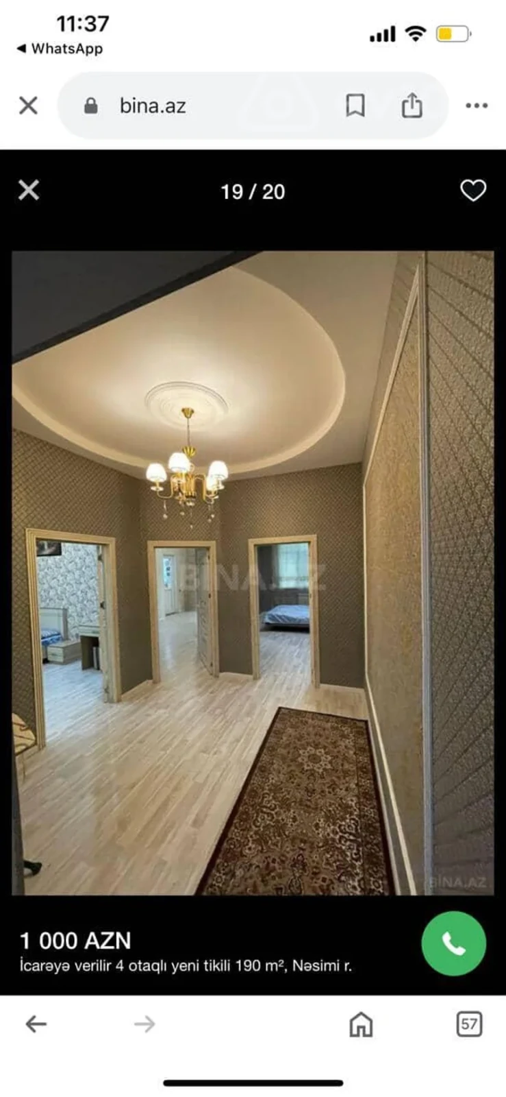 Kirayə verilir 3 otaqlı yeni tikili 90 m²