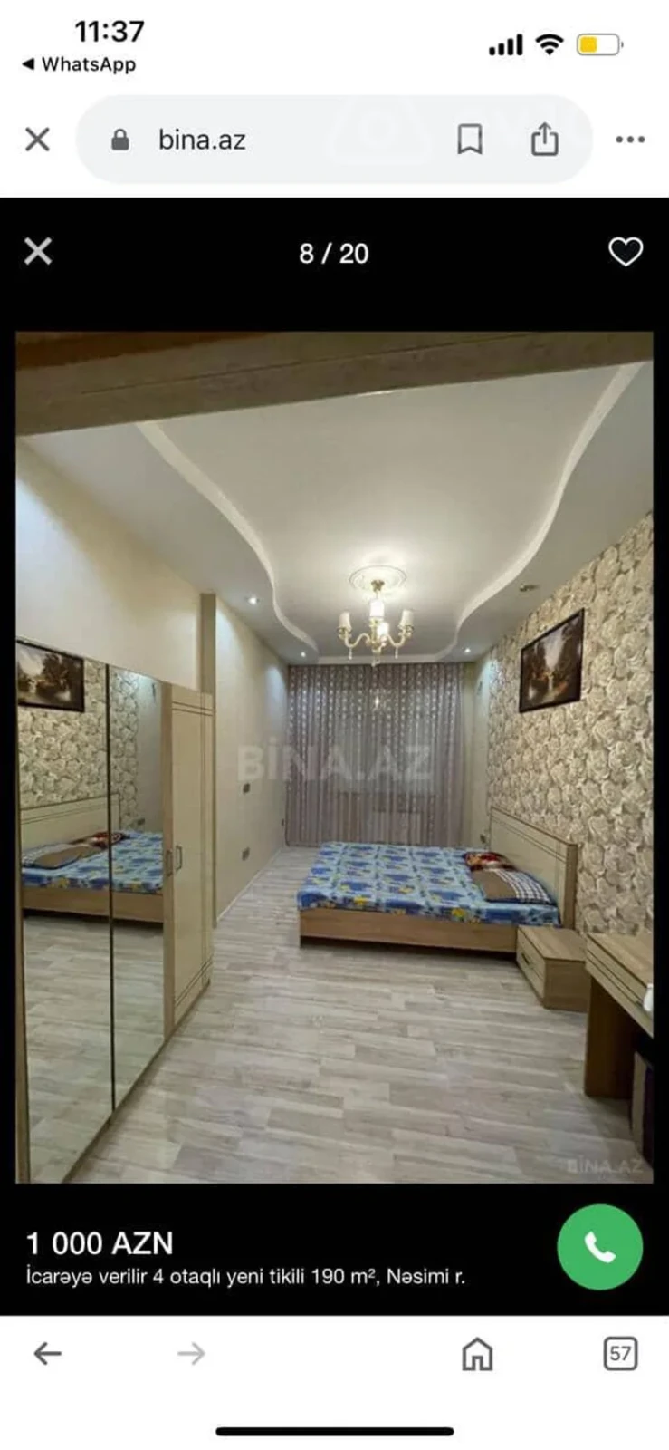 Kirayə verilir 3 otaqlı yeni tikili 90 m²