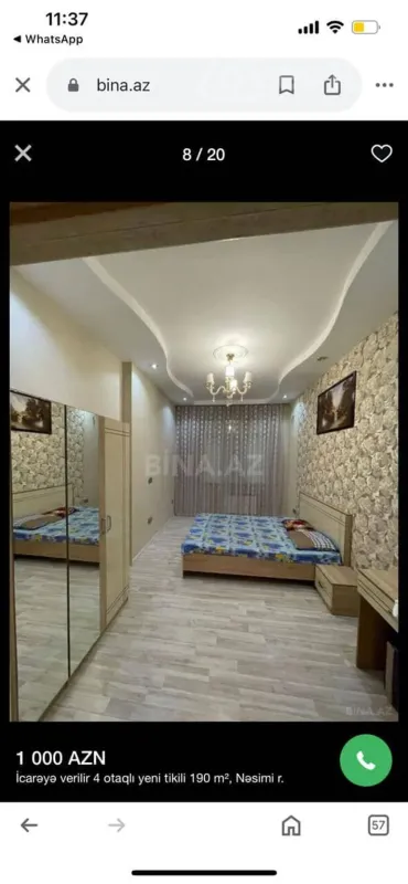 Kirayə verilir 3 otaqlı yeni tikili 90 m²