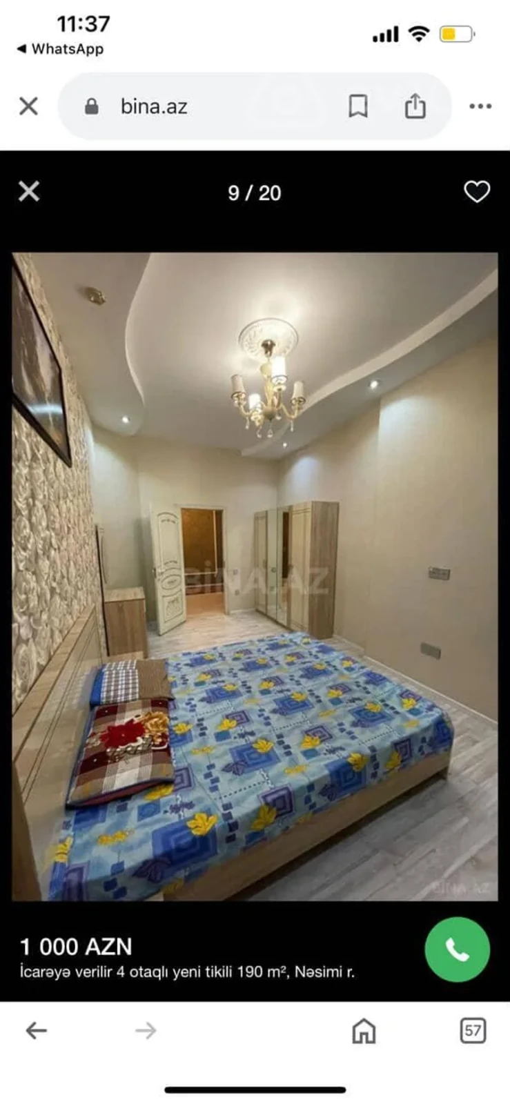 Kirayə verilir 3 otaqlı yeni tikili 90 m²