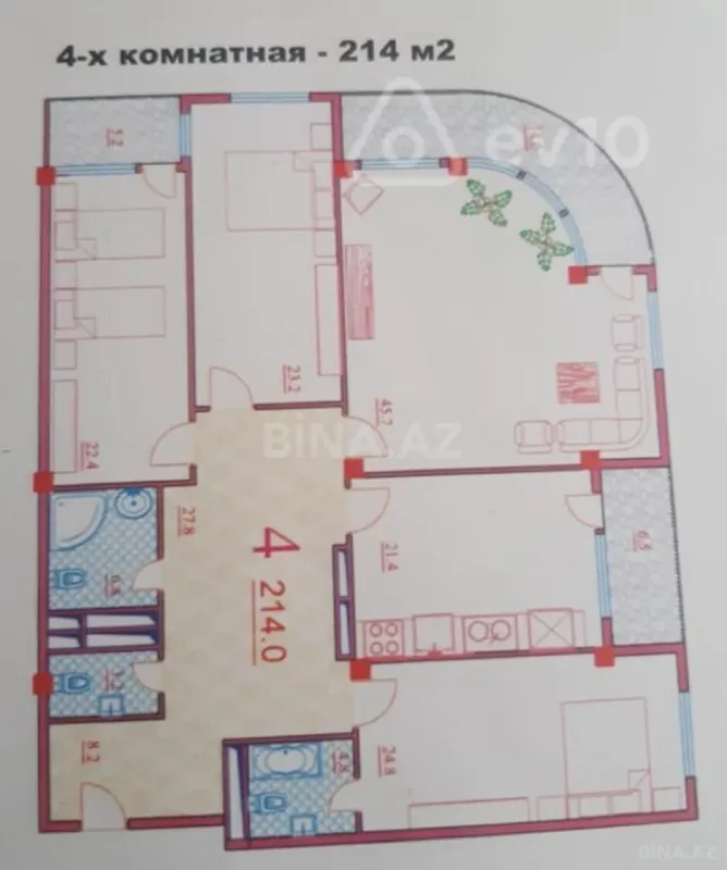 Satılır 4 otaqlı yeni tikili 214 m²