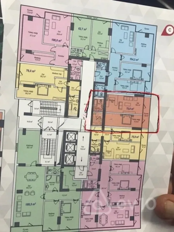 Satılır 2 otaqlı yeni tikili 76 m²