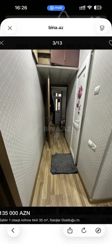 Satılır 2 otaqlı köhnə tikili 35 m²