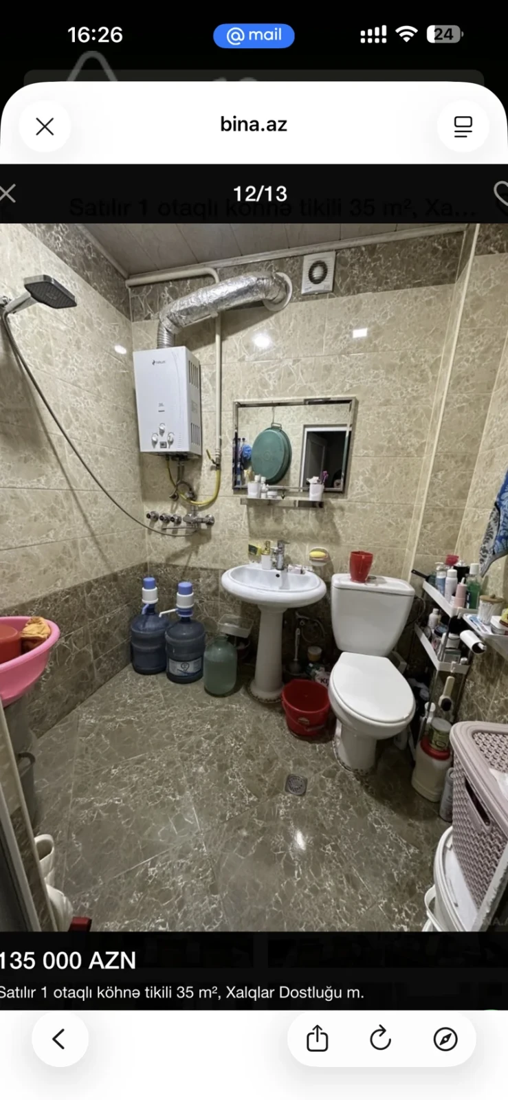 Satılır 2 otaqlı köhnə tikili 35 m²